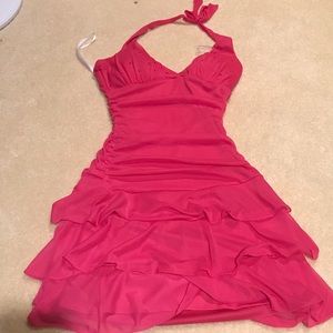 PreTeen/Petite Hot Pink Halter Dress